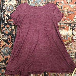 Red Heathered T-shirt Dress - Acemi 💥